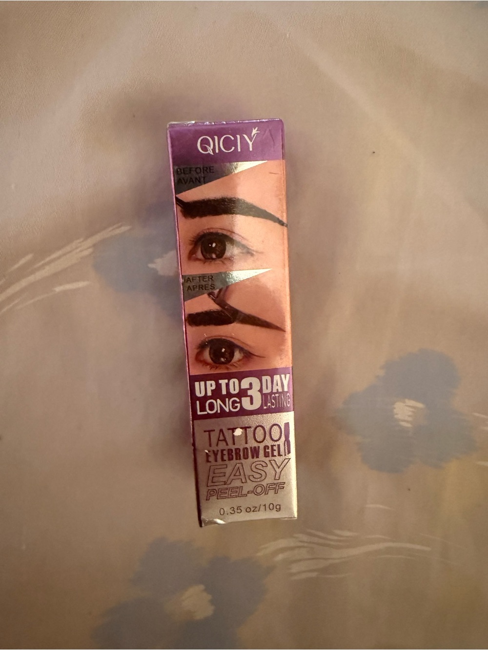QICIY Tattoo Peel-Off Eyebrow Tint Gel Waterproof 4 Day Dark/Brown/Black 0.35oz